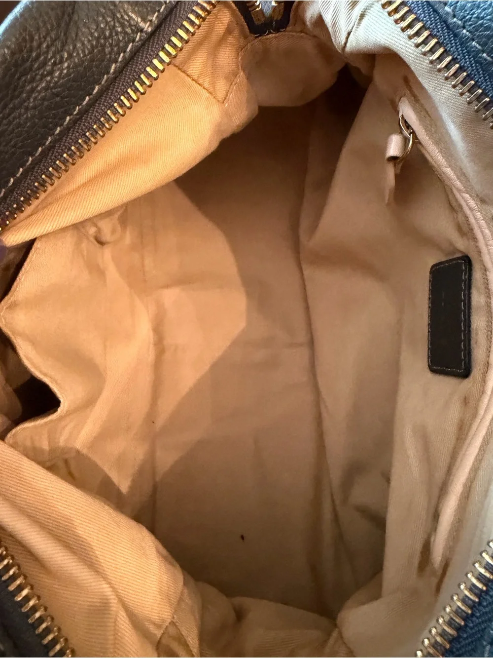 Chloe Paraty Bag in Dark Gray Leather with Gold Hardware and Charm EUC!